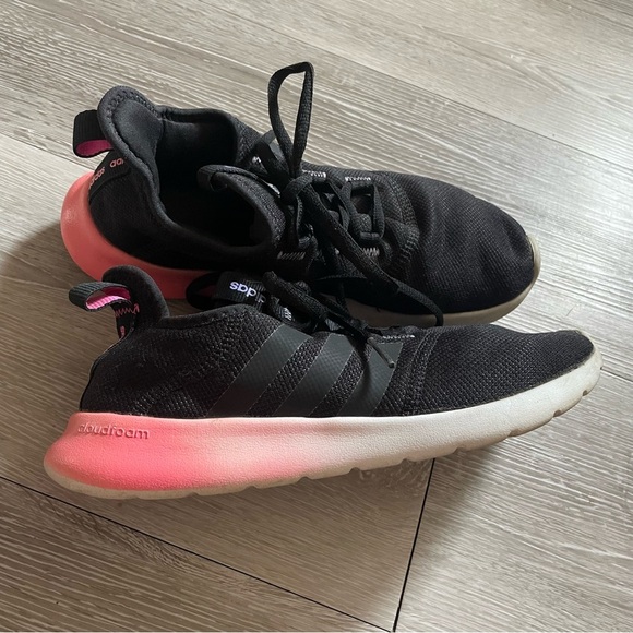 Adidas Cloudfoam Pure Running Shoes Lightweight Ombre Black Pink Size 8 - Picture 9 of 9